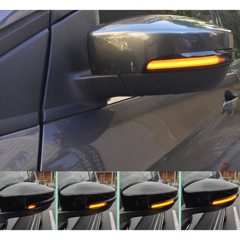 dunxunn Smoked Lens LED Side Mirror Turn Signal Light Sequential