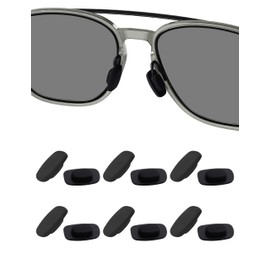 HILEEN 6 Pairs Replacement Nose Pad Pieces for Costa Del Mar South Point|Fernandina|Shipmaster|Ponce|Cook|Wader|Flagler|Wader; for Oakley Latch Key|Diecutter|Lugplate|Latch Alpha Sunglass - Black