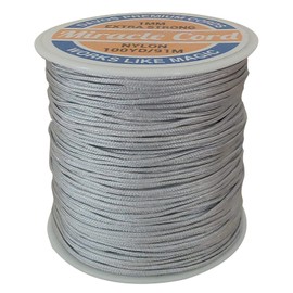 Miracle Cord 1mm Bracelet Making String Braided Nylon Multi-Use Extra Strong Thread Jewellery Necklace Beading Crafting Arts Crafts (Grey, 91 metres)
