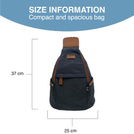 Spirit - Nylon Waterproof Backpack - Lightweight Rucksack - Multiple Pockets - Adjustable Straps - Travel & Holiday Backpack - Navy Blue & Tan