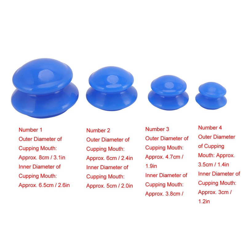 4 Sizes Silicone Cupping Therapy Set Negative Pressure Vacuum Cupping