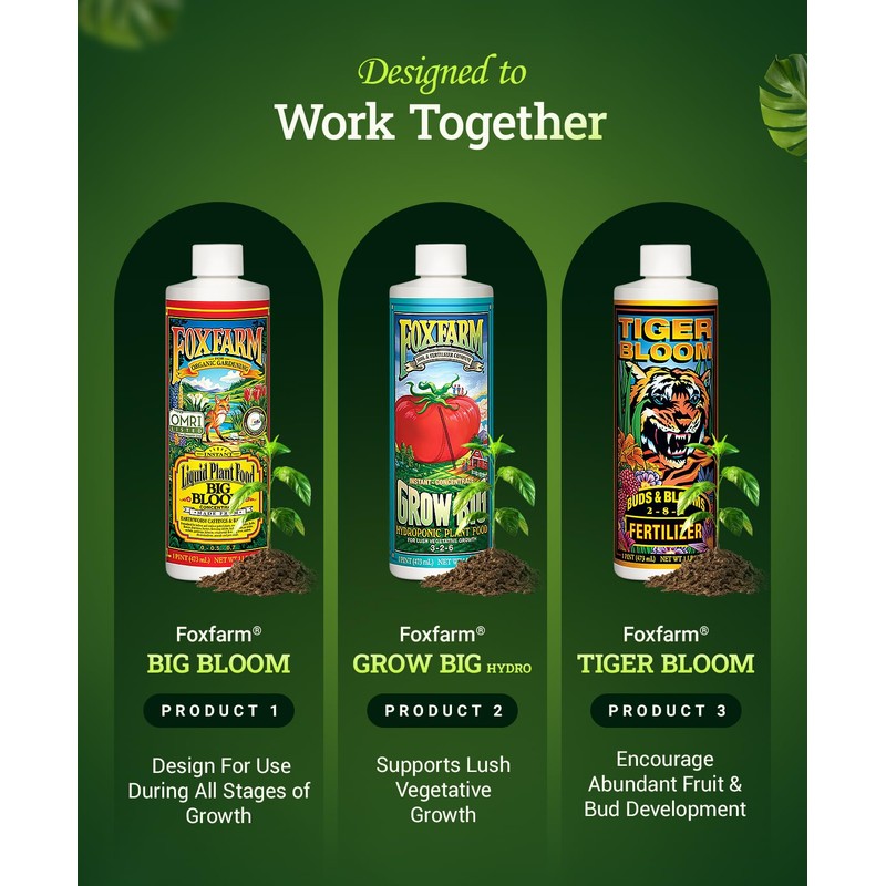 FoxFarm Hydro Liquid Trio Pack - Big Bloom, Grow Big