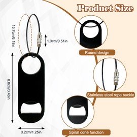 12 Pack Stainless Steel Flat Bottle Opener with Keychain, Black Mini Metal Flat Beer Bottle Opener, Heavy Duty Beer Bottle Opener for Bartender, Kitchen, Bar or Restaurant (Black)