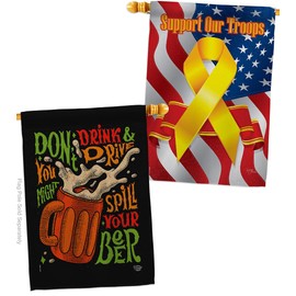 Ornament Collection Don't Drink Beer House Flag Pack Beverages Happy Hour Game Pong Party Ale Lager Craft Support Our Troops Decoration Banner Small Garden Yard Gift Double-Sided, Made in USA