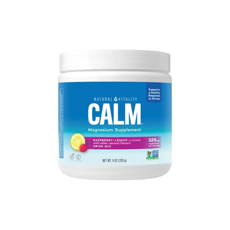 Natural Vitality CALM Magnesio Antiestrés | Sabor Frambuesa Limón |