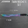 Titanium Guardian Twin Machete Set with Sheath | 11” Stainless