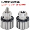 1/2" Drill Chuck with #1 (JT33-MT1) and #2 (JT33-MT2) Morse