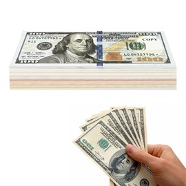 Prop Money - 120 Sheets 100 $, Play Money Dollar Notes Full Size, Dollar Notes, Play Money for Children Shop, Play Money Children for Maths, Counting and Currency Skills