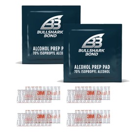 Bullshark Bond EZ Pass/I-Pass/Toll Tag Clear Tape Mounting Kit, 4 Sets (8 Strips) Double Sided Adhesive Scotch Strip with Velcro Strip, Alien Tape Grip with Alcohol Prep Pad, EZ Holder