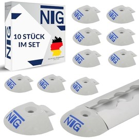NTG Pack of 10 End Cap Insertion Cap for Airline Rail, Lashing Rail, Round Shape, Made of Plastic