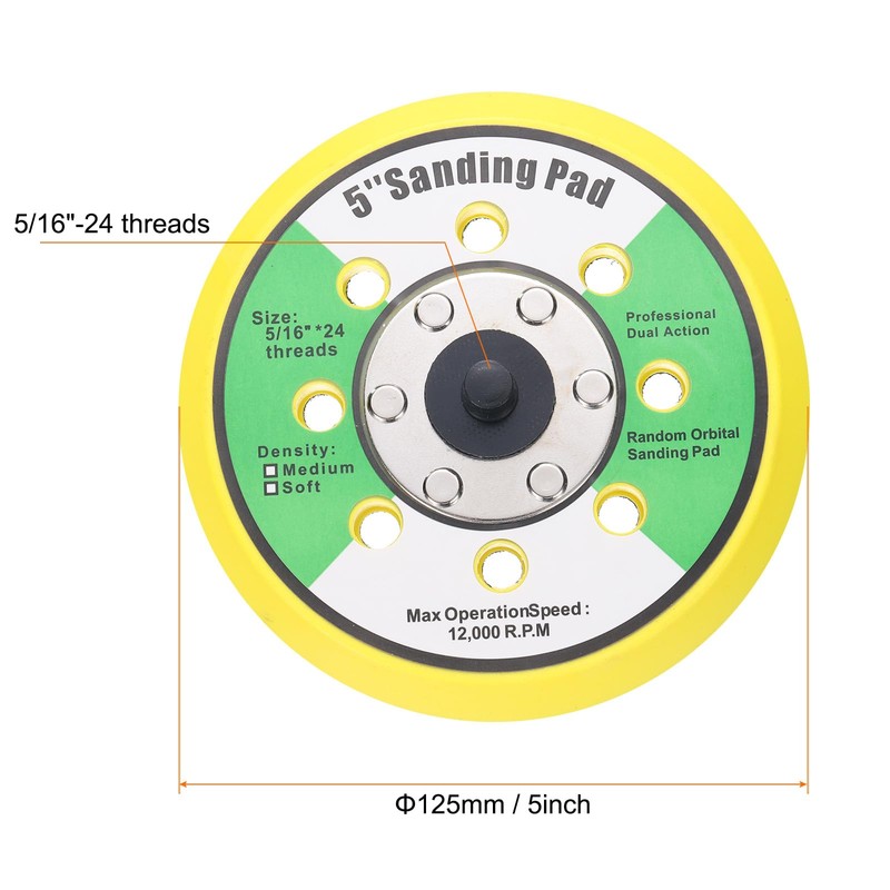 Sourcingmap 5 Inch Hook and Loop Backing Sanding Pads with