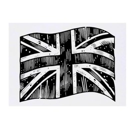 'Waving Union Jack Flag' Temporary Tattoo - Water Resistant, Skin-Safe, Non-Toxic Transfer (TO00081465)