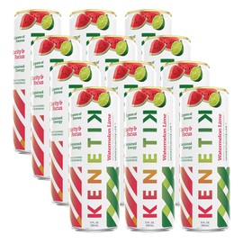 NEW! KENETIK Nootropic Ketone Drink, Ketones for Energy & Focus, Caffeine & Sugar Free, High Performance D-BHB Ketone Mix, Fuel w/Zero Crash or Jitters, Ready to Drink - Watermelon Lime 12 Pk