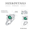 Gnteey Emerald Turtle Ring 925 Sterling Silver Sea Turtle Emerald