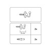 Gardinia Set of 2 Baroque Curtain Tie Hooks 3cm Length