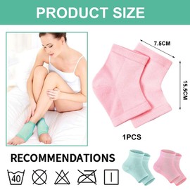 HABNI 2 Paar Fersensocken Gel-Fersensocken Weiche Feuchtigkeitsspendende Socken Gelfutter Zehenlose Socken Bequem Weich Belüftet Feuchtigkeitsspendend Geeignet Für Die Pflege Der Haut