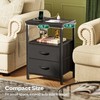 Huuger Night Stand with Charger Station and LED Lights, 2