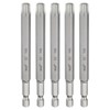sourcing map 5pcs T45 Torx Head Screwdriver Bit 1/4" Hex