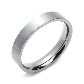DoubleAccent 4MM Comfort Fit Titanium Wedding Band Classic Flat Ring (Size 5 to 12) Size 6.5