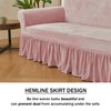 NICEEC Sofa Cover Super Soft 1-Piece Pink Sofa Slipcover for