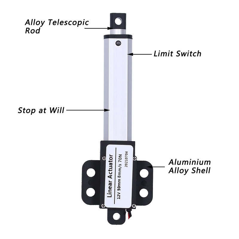 Linear Actuator, 50Mm 12V Mini Waterproof Dc Low Noise Internal
