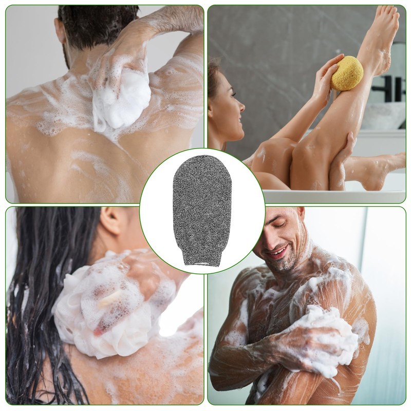 Back Scrubber for Shower, Bamboo Fibre Exfoliating Scrubber Sponge, Bamboo