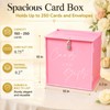 Pink Large Card Box with Lock, Wedding Card Boxes for