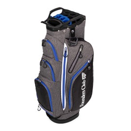 Founders Club Franklin Golf Push Cart Bag -Also Compatible with Riding Carts -Full Length Rain Cover -Light Weight -15 Way Full Length Divider-External Putter Tube-Embroidery Panel (Blue)