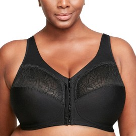 Glamorise Full Figure Plus Size MagicLift Natural Shape Front-Closure Bra Wirefree #1210