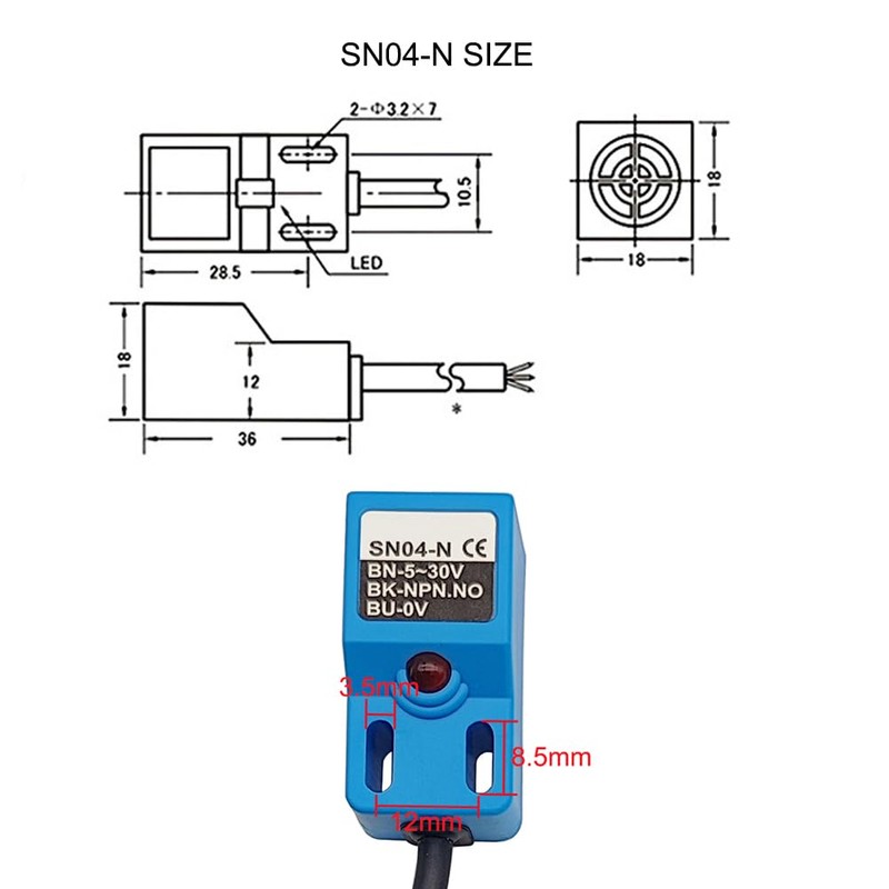 Haldzemo Inductive Proximity Sensor SN04-N Normally Open Detection Approach Switch