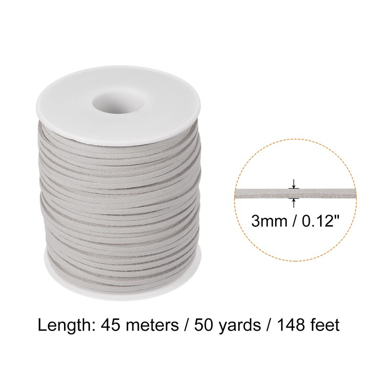 PATIKIL Suede Cord with Roll Spool 3mm 50 Yard, Flat