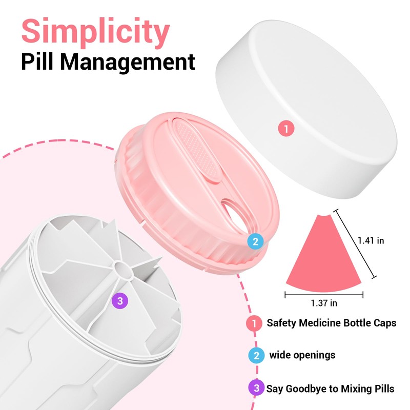 Betife Extra Large Supplement Organizer,Weekly Pill Organizer Bottle, Daily Pill