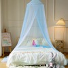 Wnqou Two-tone Bed Canopy Mosquito Net,White Blue Bed Canopy for