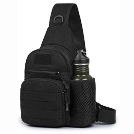Unbranded Tactical EDC Sling Daypack Concealed Carry Bag Waterproof Crossbody Shoulder Bag - Black