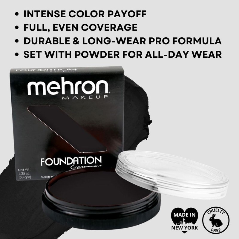 Mehron Makeup Foundation Greasepaint Stage, Face Paint, Body Paint, Halloween