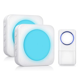 Wireless Doorbell with 1 Remote Button and 2 Plugin Receivers Operating at over 500-feet Range