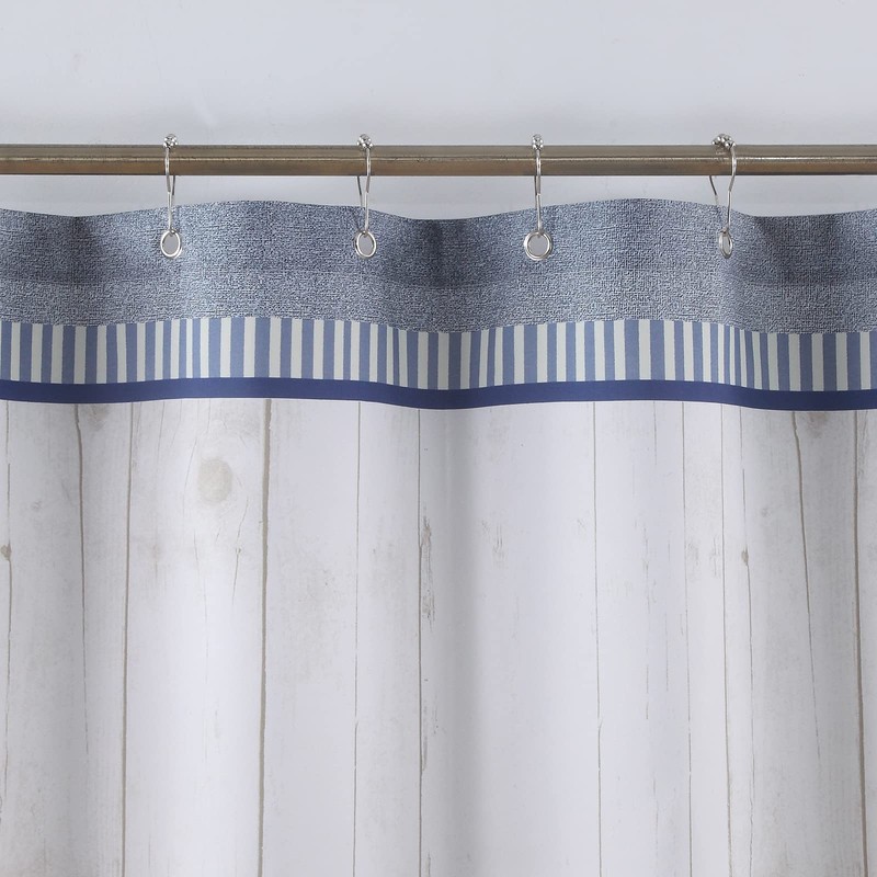 Lighthouse Shower Curtain,Blue Gray and White Coastal Nautical Shower Curtains