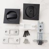 Upluckey Pocket Door Lock Matte Black Contemporary Privacy Square Pocket