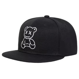 [sproutsy] Snapback Cap, Cumilast Embroidery, Black, Outdoor Hat, Kids, Black, 52.0 cm