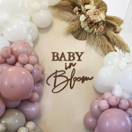 MASTRON MASTRON Baby in Bloom Sign, 16x24 Felt Letter Baby Shower Sign Baby in Bloom Party Decor Backdrop for Boy or Girl Baby Shower Gender Reveal 1st Birthday - Brown