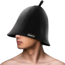 Earth Sauna Sauna Hat, Sauna Cap, Mesh, Large, Men's, Women's, Ultra Thick, 2 Layers, Deep, No Stuffy, Easy to Breathe, Quick Drying, Washable, Stylish, Damage Care, gray (dark gray)