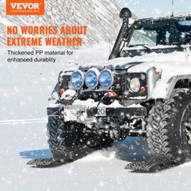 VEVOR 10 TON Traction Boards with PP Material, Recovery Boards for Off-road Vehicles/Cars/Pickups/SUVs/RVs, Pair Tire Traction Mats on Snow, Sand, Mud and Loose Terrain, Storage Bag, Short, Black