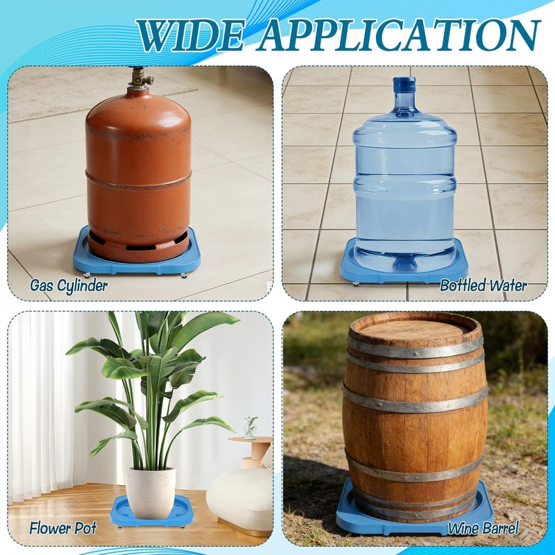 3 Pack 5 Gallon Bucket Dolly with 360° Swivel Casters,