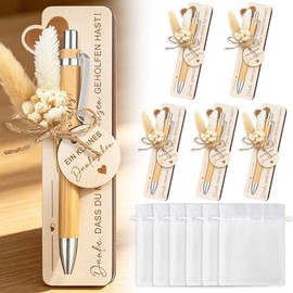 Set of 6 Leaving Gifts & Thank You Gifts for Teacher Teacher, Engraved Wooden Ballpoint Pen & Wooden Board, Small Thank You Gift for Teacher and Teacher Farewell