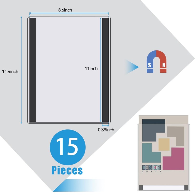 Nufiwra 15 Pcs 8 1/2'' x 11'' Rigid Magnetic Sign