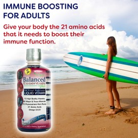 Wellgenix Balanced Essentials Liquid Vitamin for High Absorption - Nutritional Multivitamin Supplement - Boosts Immune System and Overall Health - Berry Flavor (32 oz)