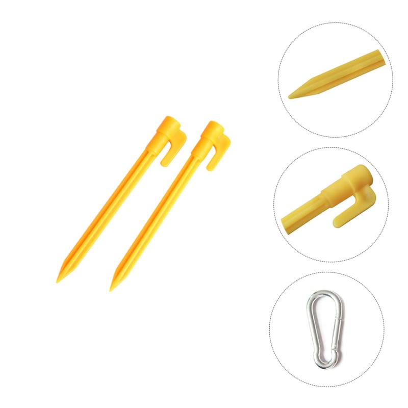 Mipcase Heavy Duty Plastic Tent Pegs Yellow Beach and Garden
