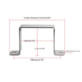 JfwuHap Square Pipe Clamp 10 Pcs, Stainless Steel, Silver, 30mm