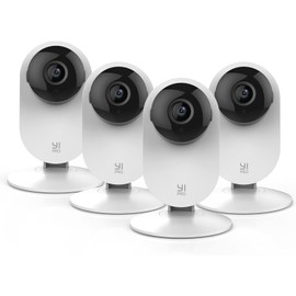 YI Home Pro Security Camera 2K, 2.4Ghz WiFi Indoor Surveillance System with AI Detection,Real-Time Alert,Night Vision,Two-Way Audio for Home/Baby/Pet Monitor,Cloud & SD Card Storage(4-Pack)