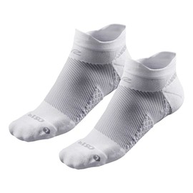 Road Runner Sports R-Gear OS1st Plantar Fasciitis No Show Socks for Men and Women, White, XL, (2 Pairs)
